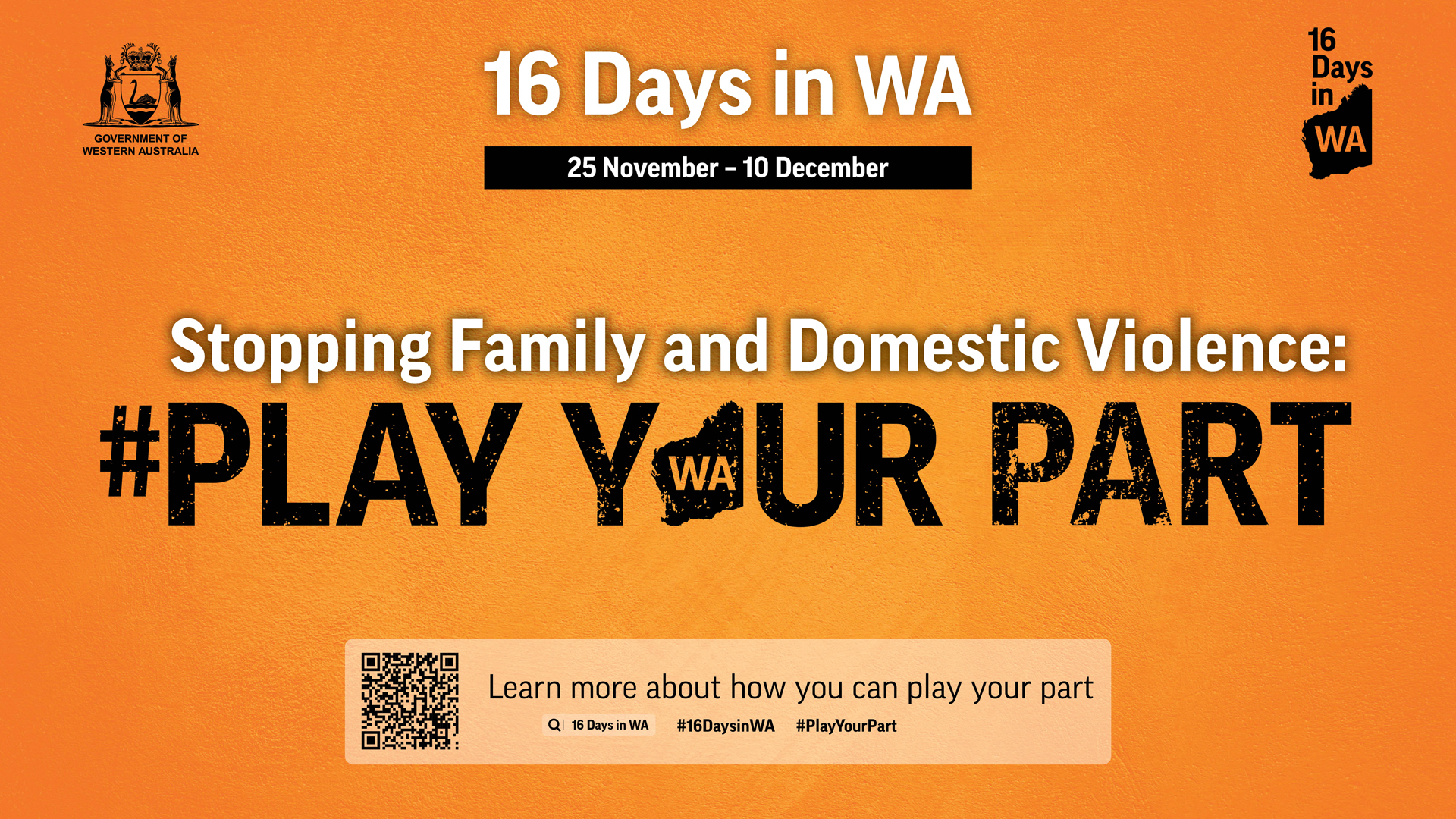 16 Days in WA 2025 digital screen 1920 x 1080